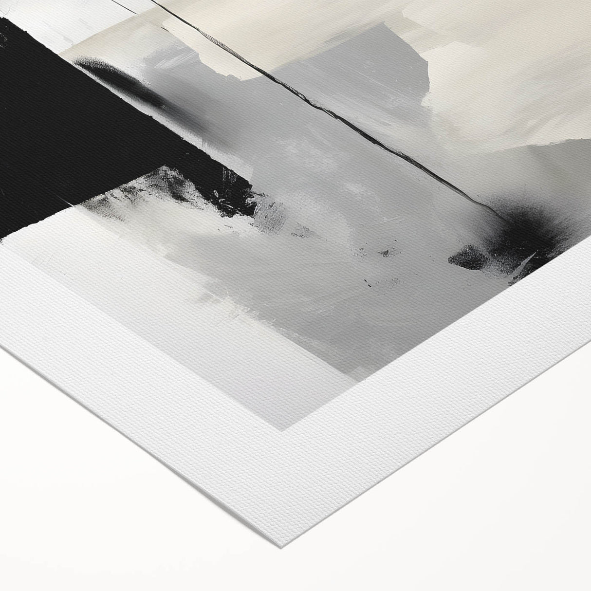 Acrylic Dining Room Artwork – Monochrome Abstract Canvas Print