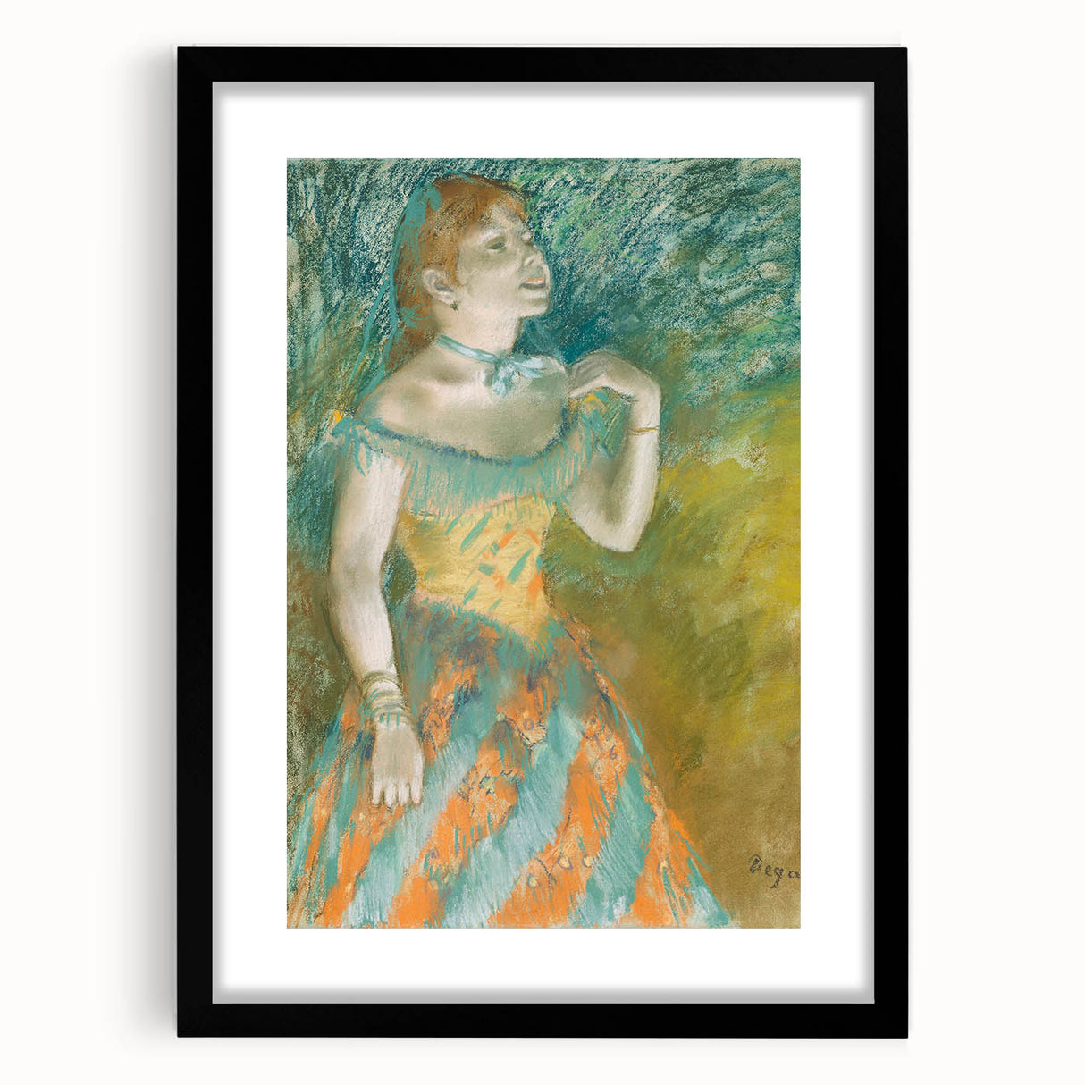 Impressionist Portrait - The Singer in Green by Edgar Degas