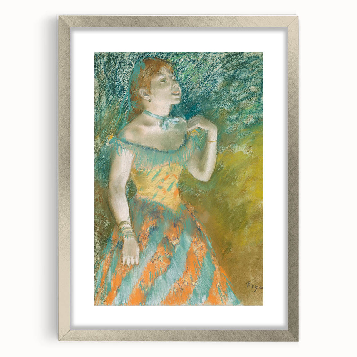 Impressionist Portrait - The Singer in Green by Edgar Degas