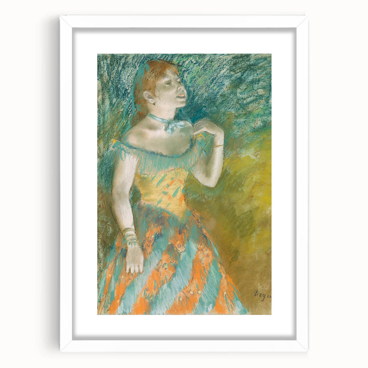 Impressionist Portrait - The Singer in Green by Edgar Degas