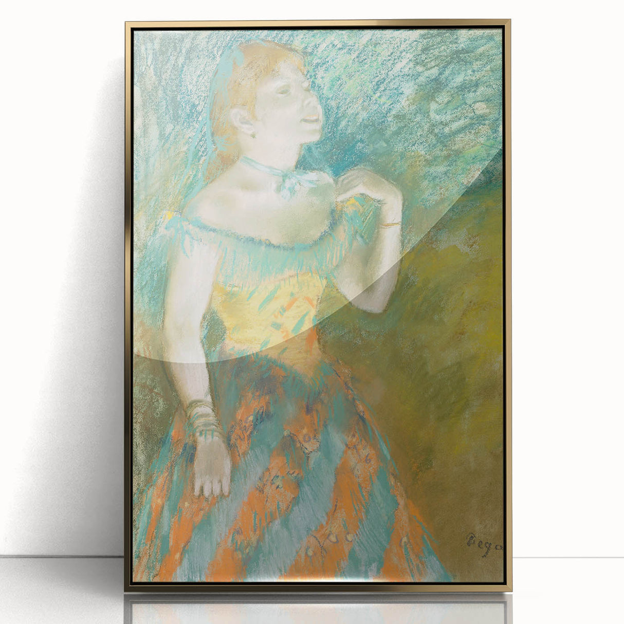 Impressionist Portrait - The Singer in Green by Edgar Degas