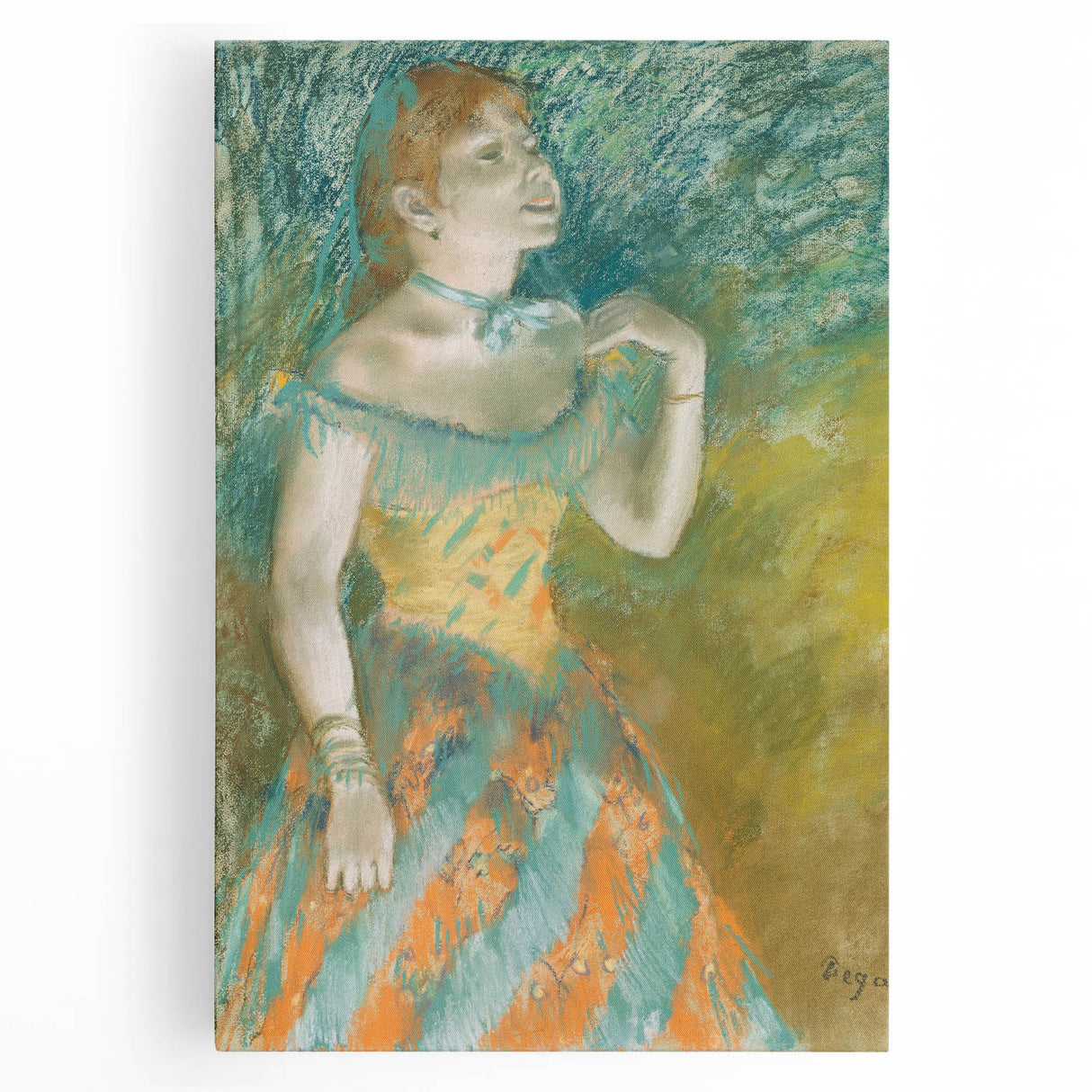 Impressionist Portrait - The Singer in Green by Edgar Degas