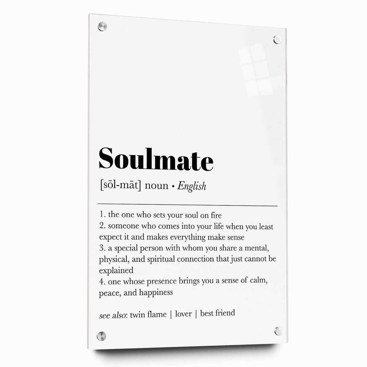 Modern Typography Wall Art - "Soulmate" Definition Canvas Print