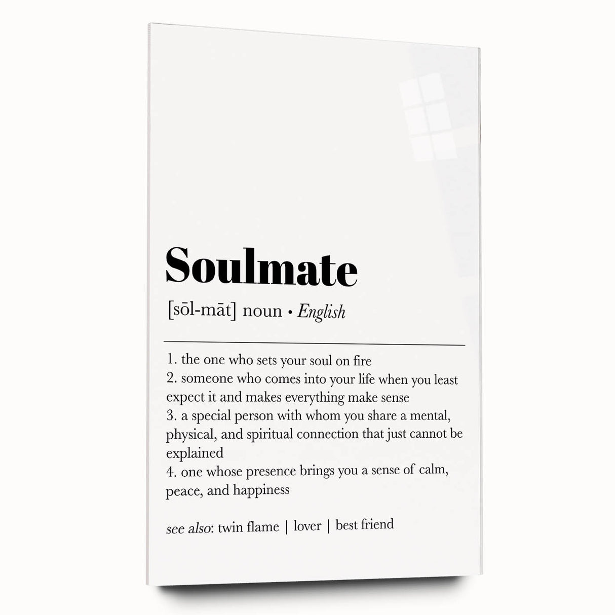 Modern Typography Wall Art - "Soulmate" Definition Canvas Print