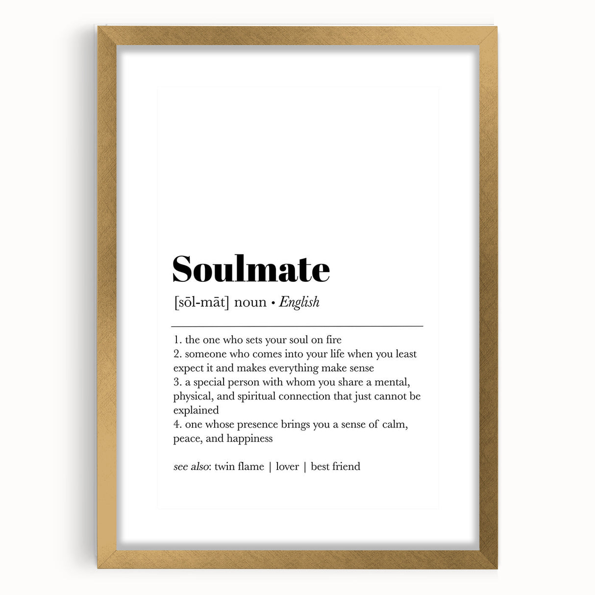 Modern Typography Wall Art - "Soulmate" Definition Canvas Print