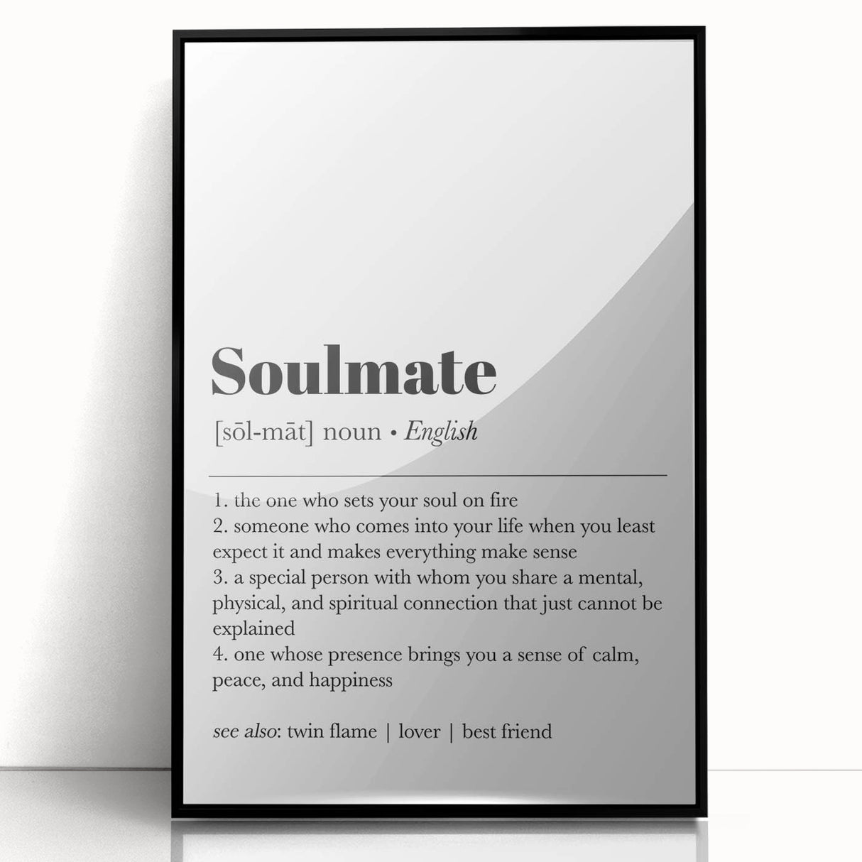 Modern Typography Wall Art - "Soulmate" Definition Canvas Print
