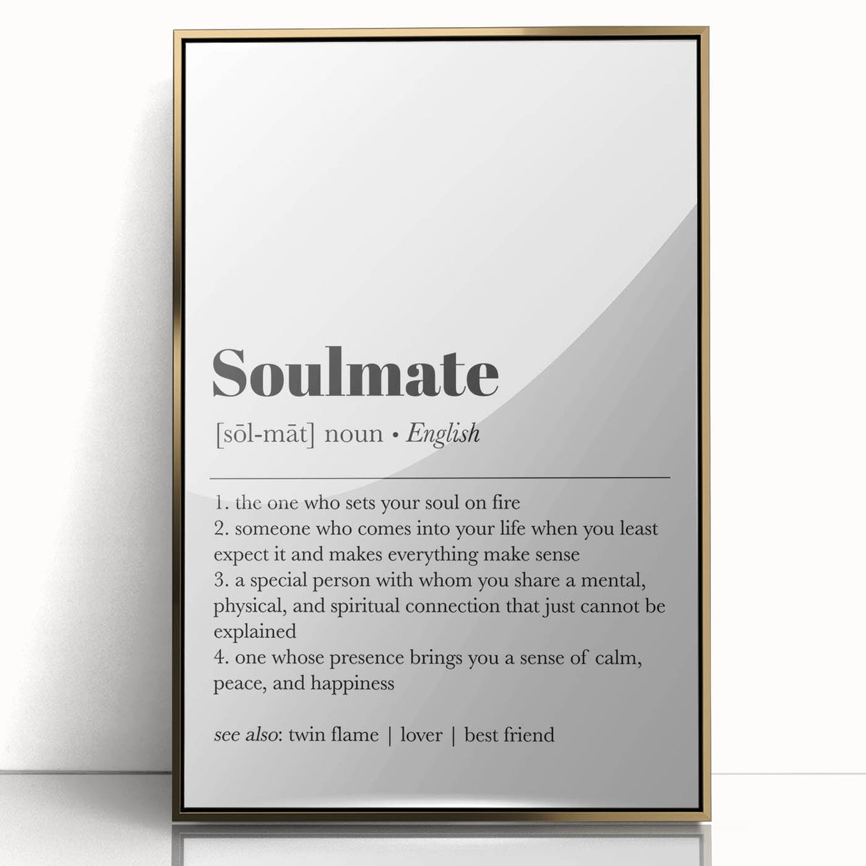 Modern Typography Wall Art - "Soulmate" Definition Canvas Print