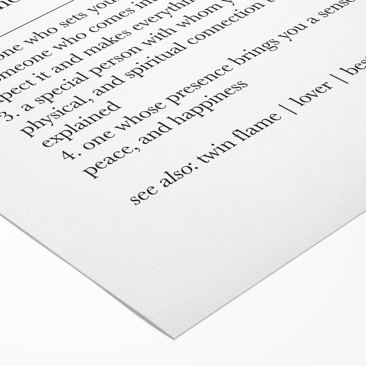 Modern Typography Wall Art - "Soulmate" Definition Canvas Print