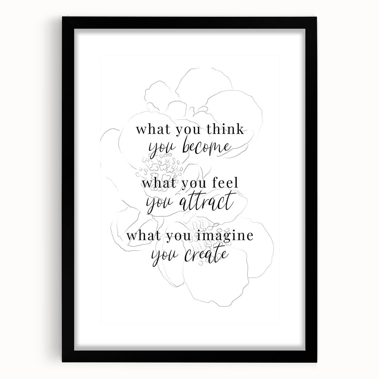 Minimalist Typography Art Print – Motivational Quote on Canvas