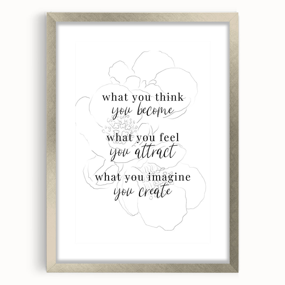Minimalist Typography Art Print – Motivational Quote on Canvas