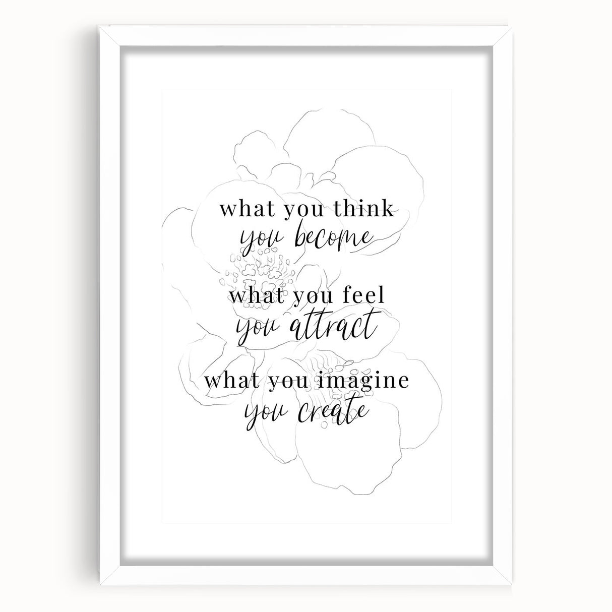 Minimalist Typography Art Print – Motivational Quote on Canvas