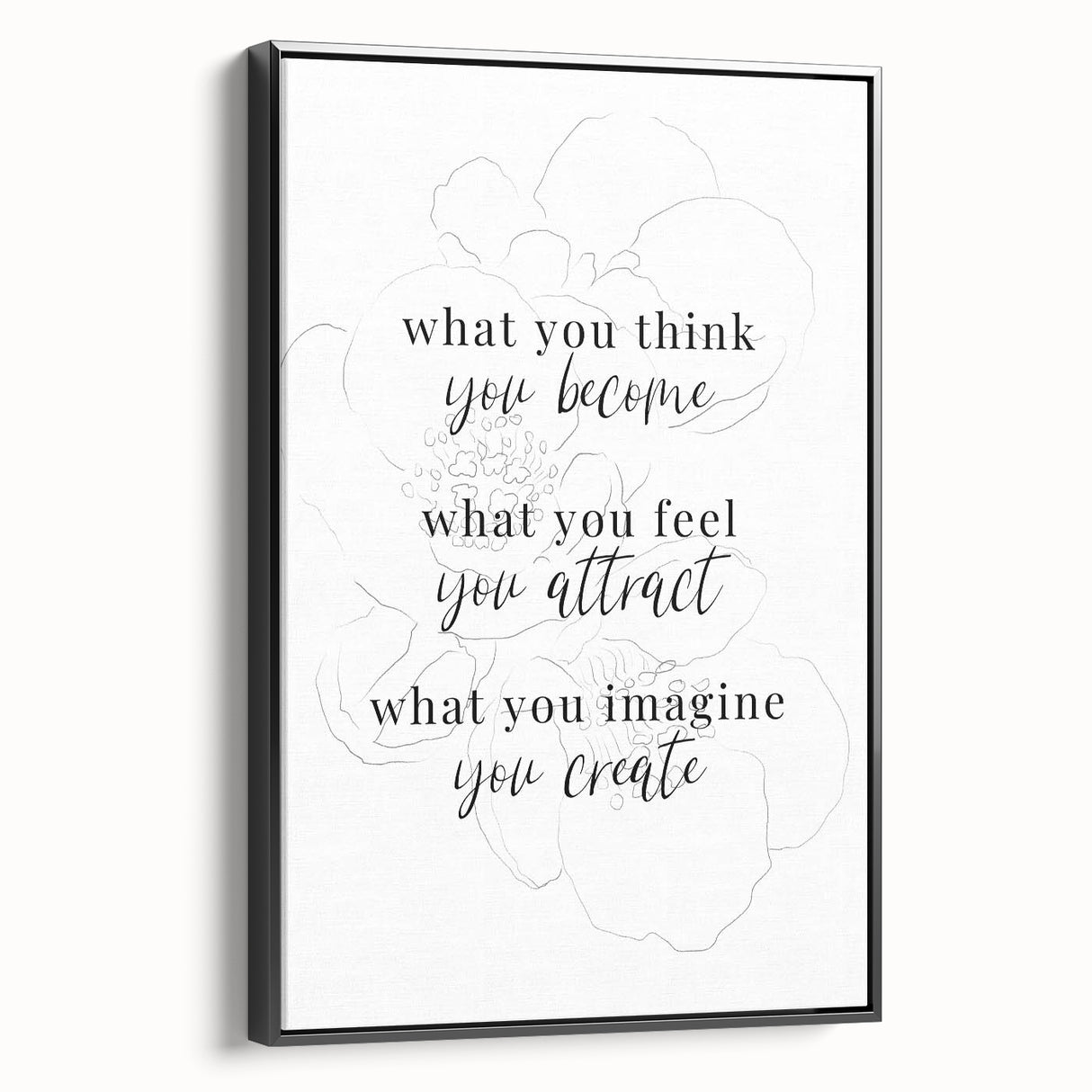 Minimalist Typography Art Print – Motivational Quote on Canvas