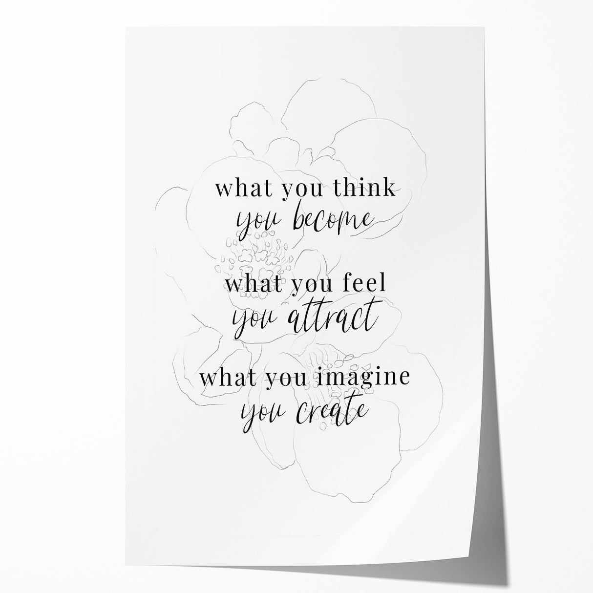 Minimalist Typography Art Print – Motivational Quote on Canvas