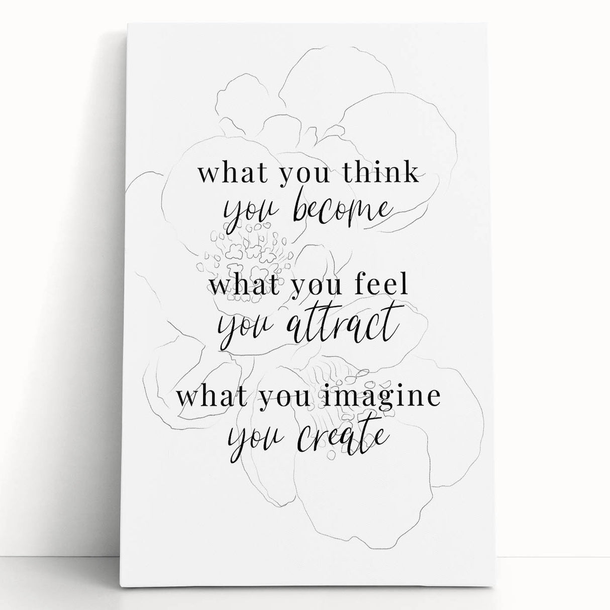 Minimalist Typography Art Print – Motivational Quote on Canvas