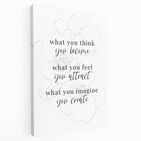 Minimalist Typography Art Print – Motivational Quote on Canvas