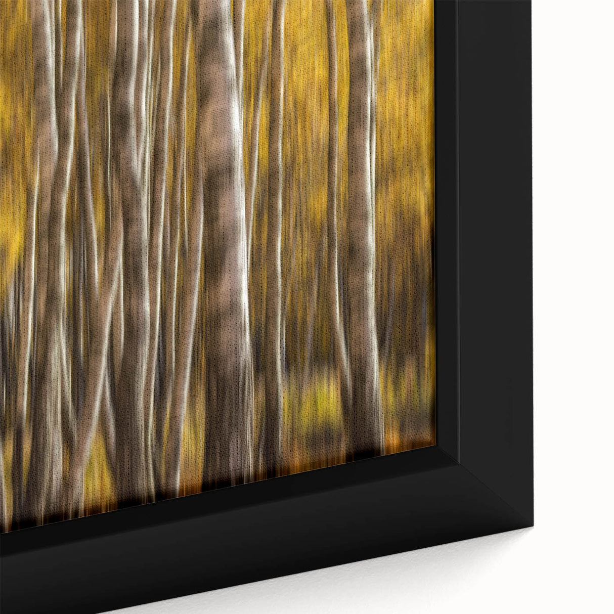 Golden Trunk Flow – Autumn Forest Scene in Artistic Motion Blur