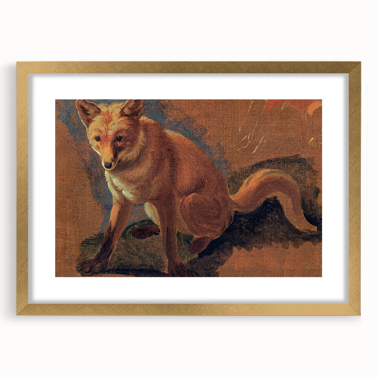 Romantic Art Prints: Lying Cat for a Dish - Historical Wall Art