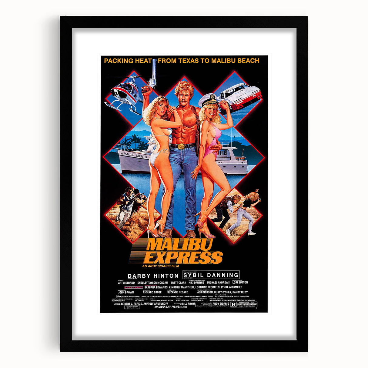 Retro Malibu Express Poster Art - Vintage 80s Action Movie Prints