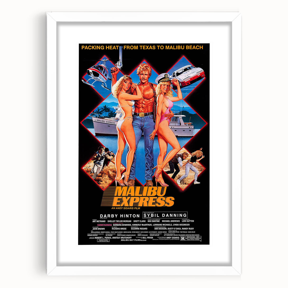 Retro Malibu Express Poster Art - Vintage 80s Action Movie Prints