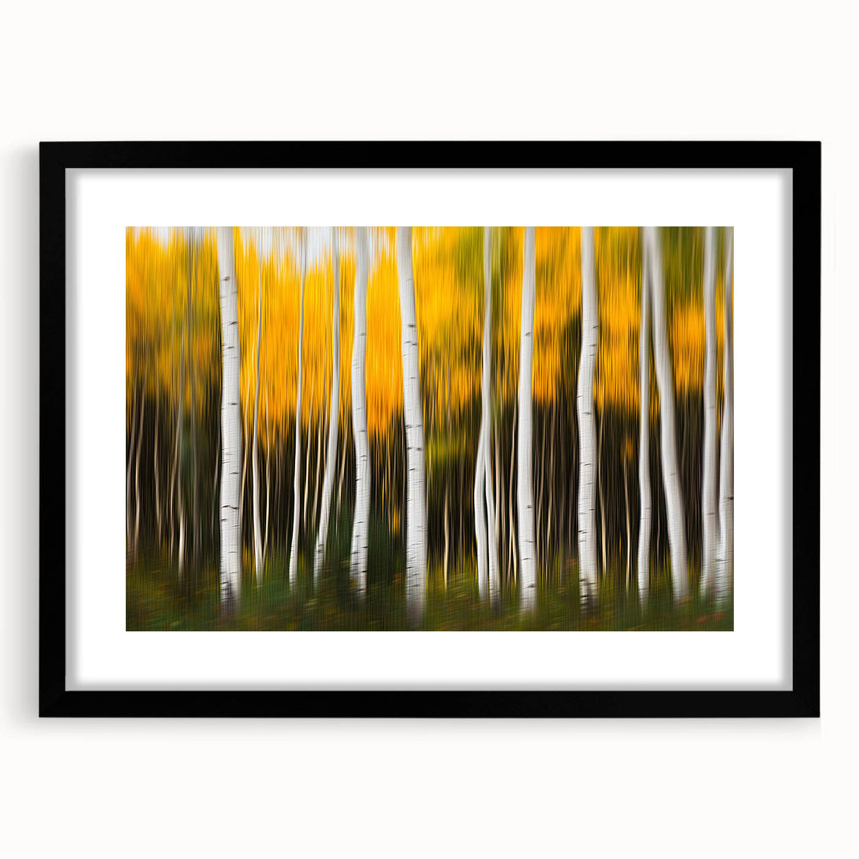 Forest Blaze – Abstract Autumn Trunks in Dynamic Vertical Motion