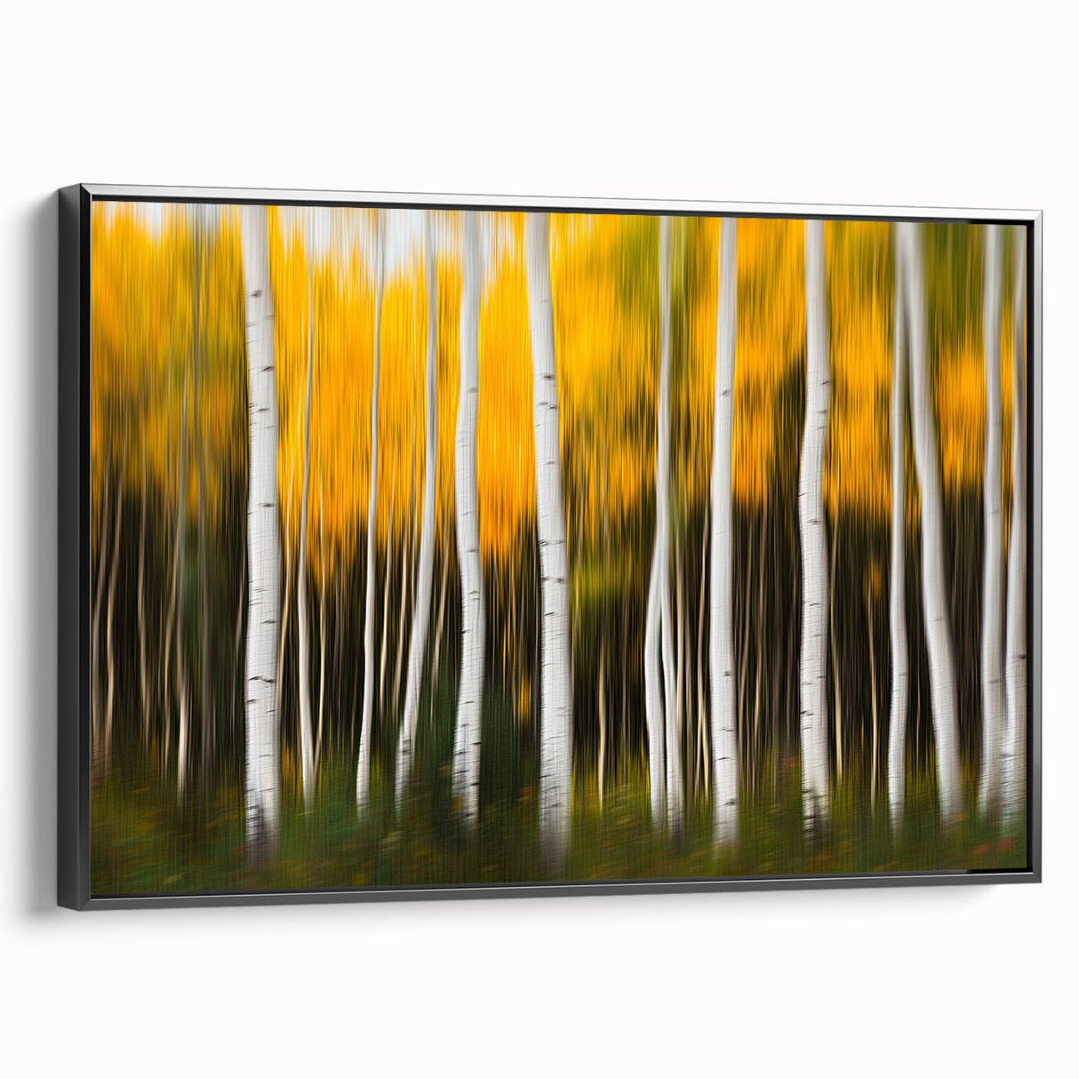 Forest Blaze – Abstract Autumn Trunks in Dynamic Vertical Motion