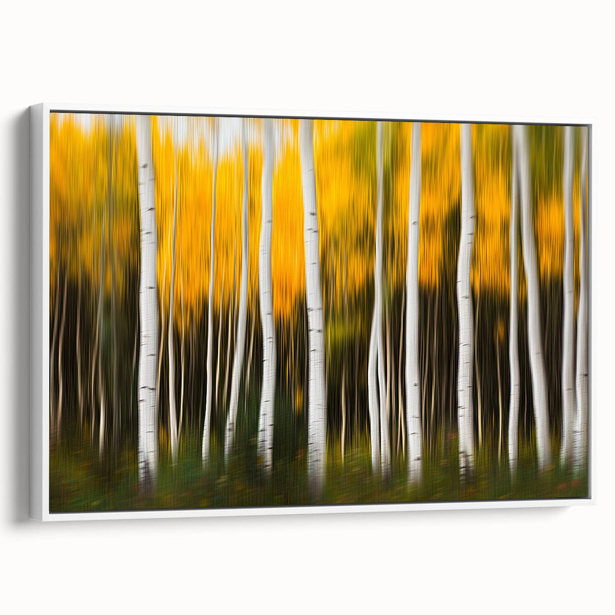Forest Blaze – Abstract Autumn Trunks in Dynamic Vertical Motion
