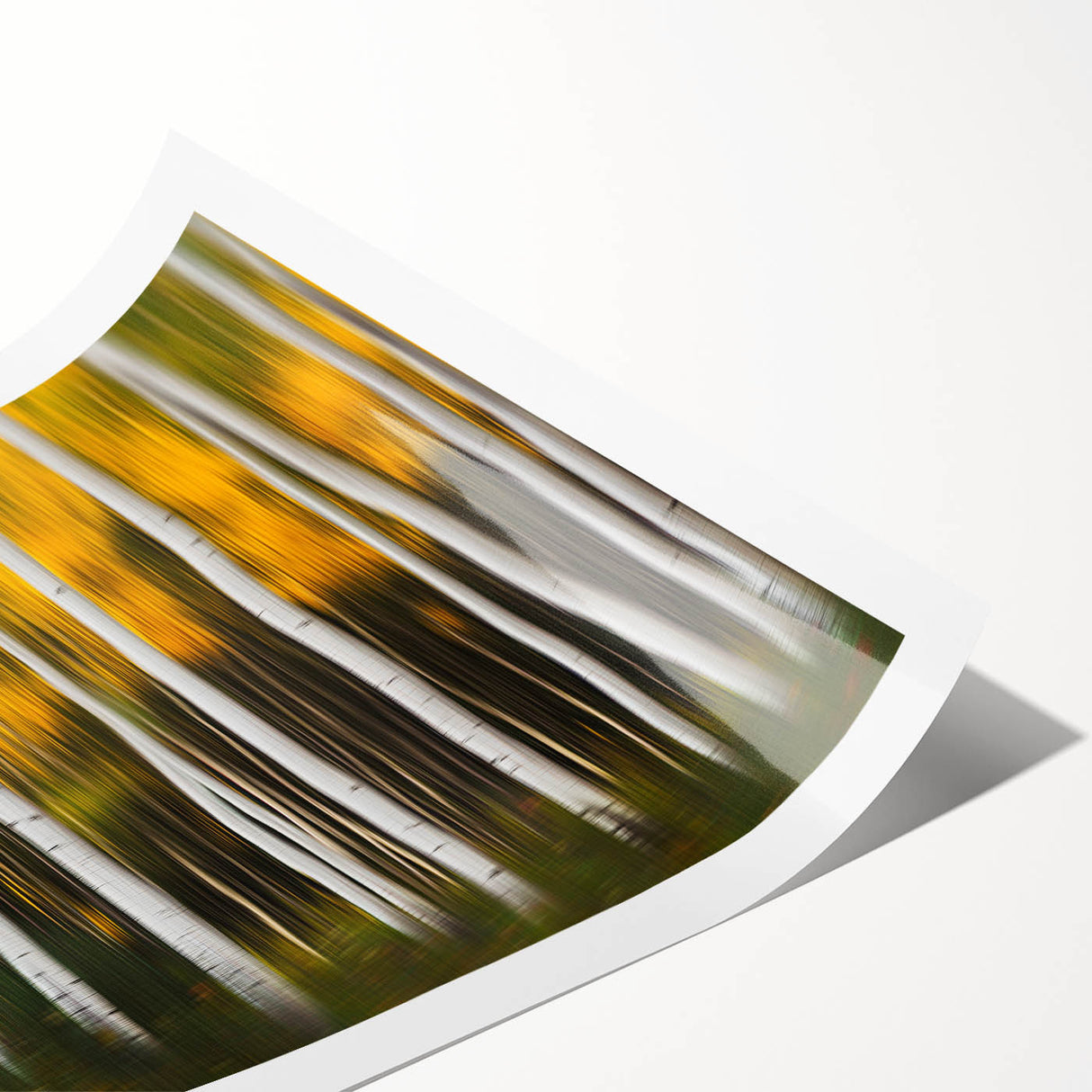 Forest Blaze – Abstract Autumn Trunks in Dynamic Vertical Motion