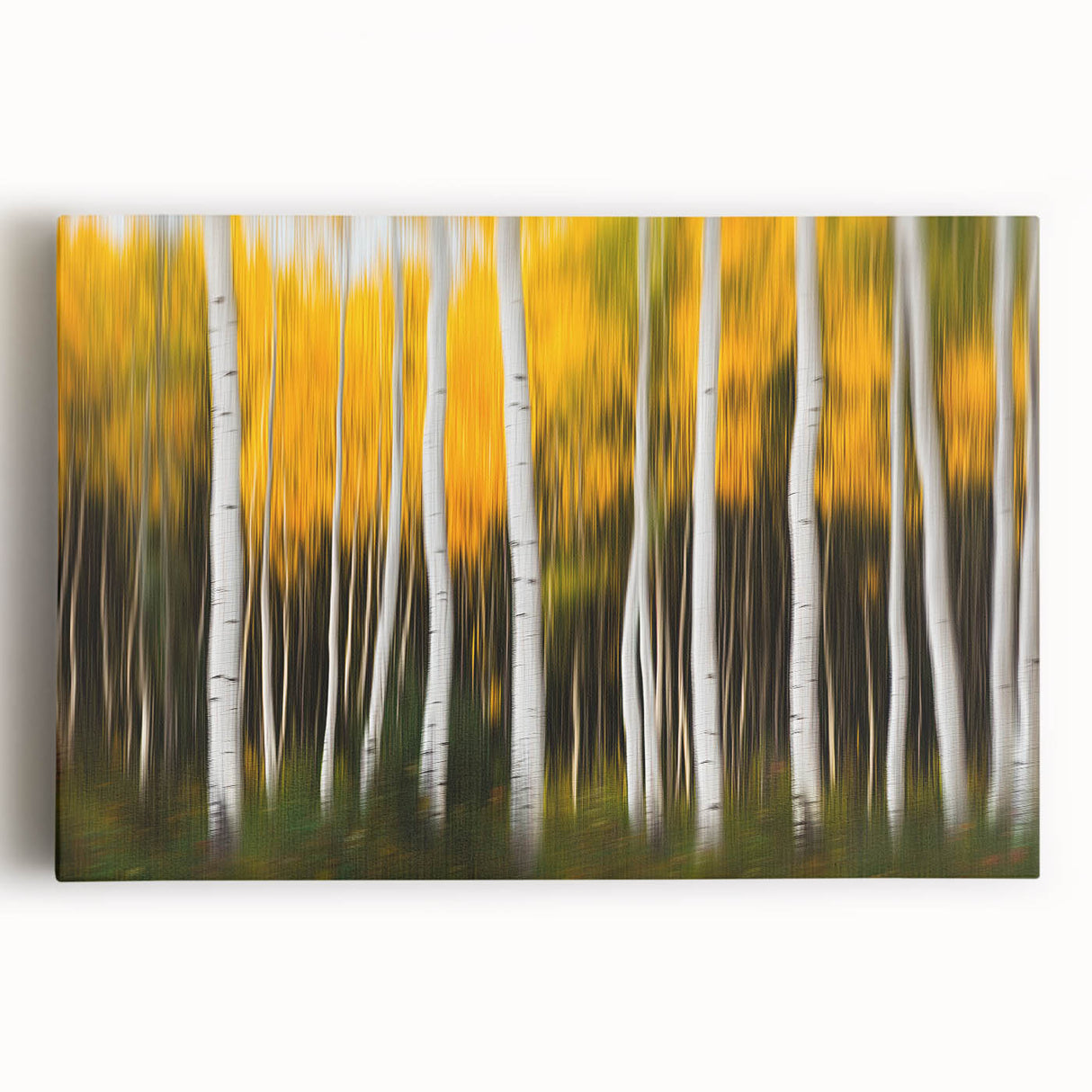 Forest Blaze – Abstract Autumn Trunks in Dynamic Vertical Motion