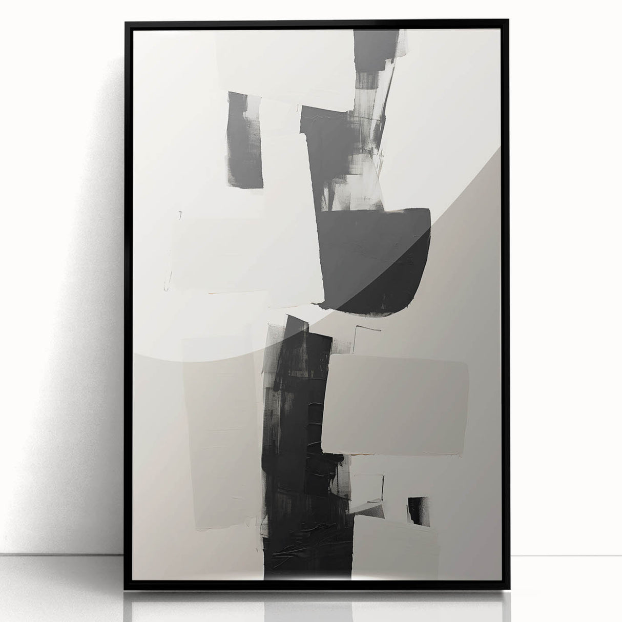 Elegant Dining Room Art Prints – Black & White Abstract Canvas