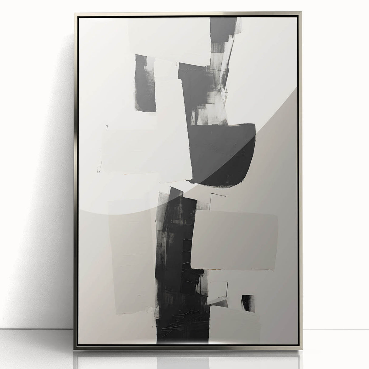 Elegant Dining Room Art Prints – Black & White Abstract Canvas