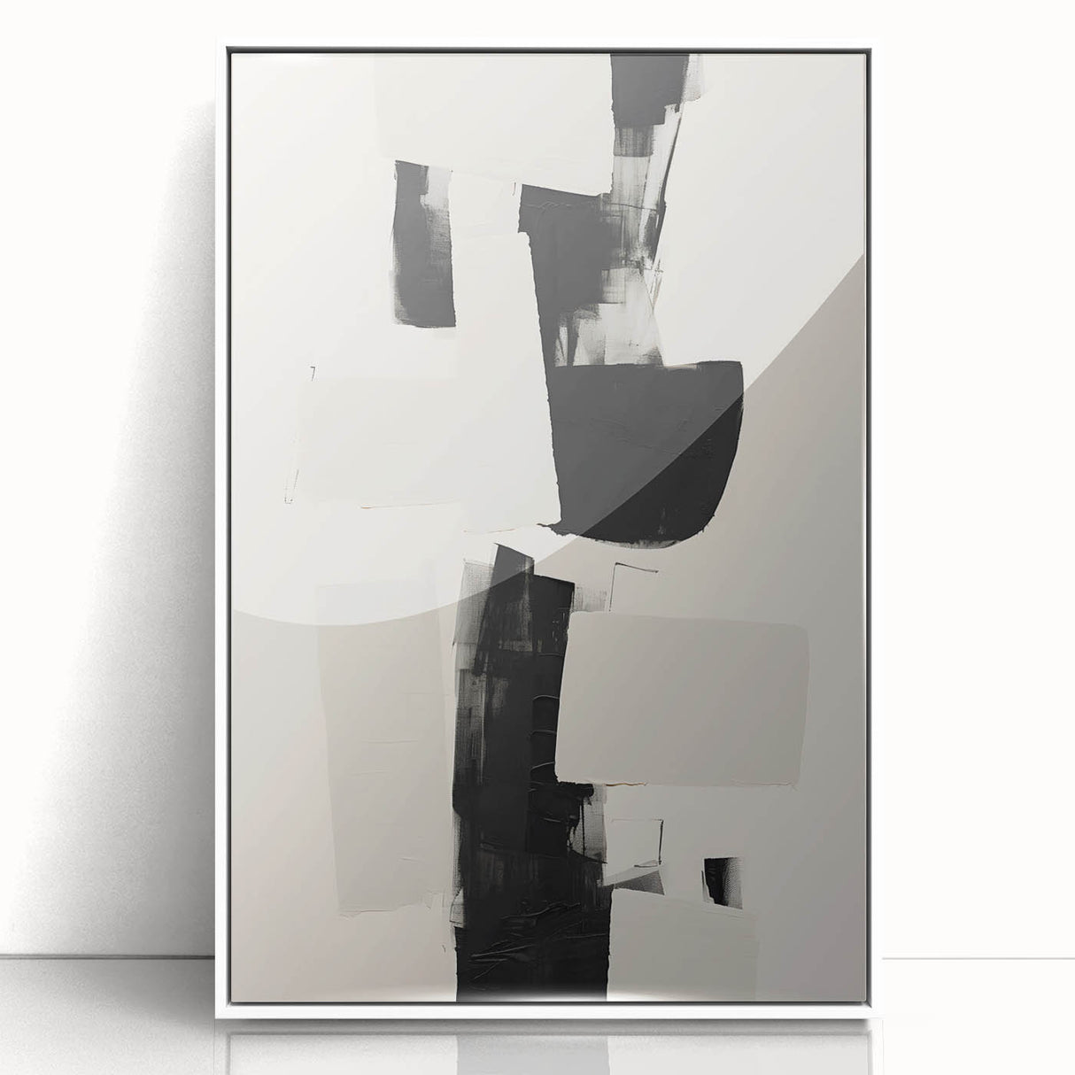 Elegant Dining Room Art Prints – Black & White Abstract Canvas