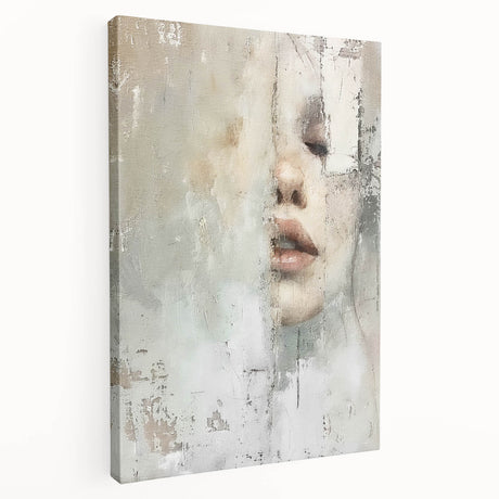 Abstract figurative wall art on stretched canvas showcasing vibrant colors and dynamic shapes, perfect for modern home decor and artistic expression.