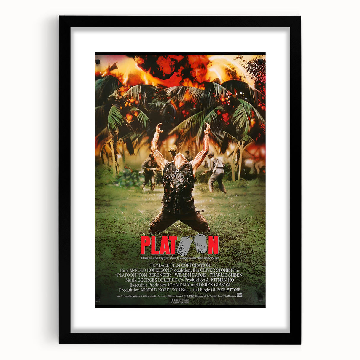 Retro Platoon Poster Art - Vintage 80s War Movie Prints