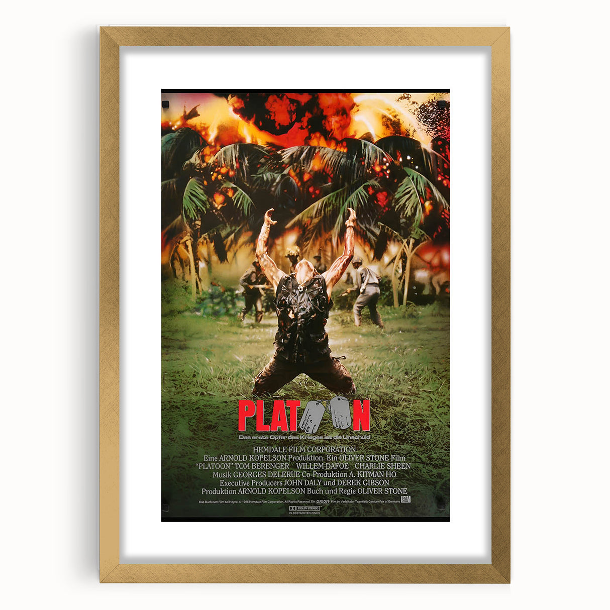 Retro Platoon Poster Art - Vintage 80s War Movie Prints