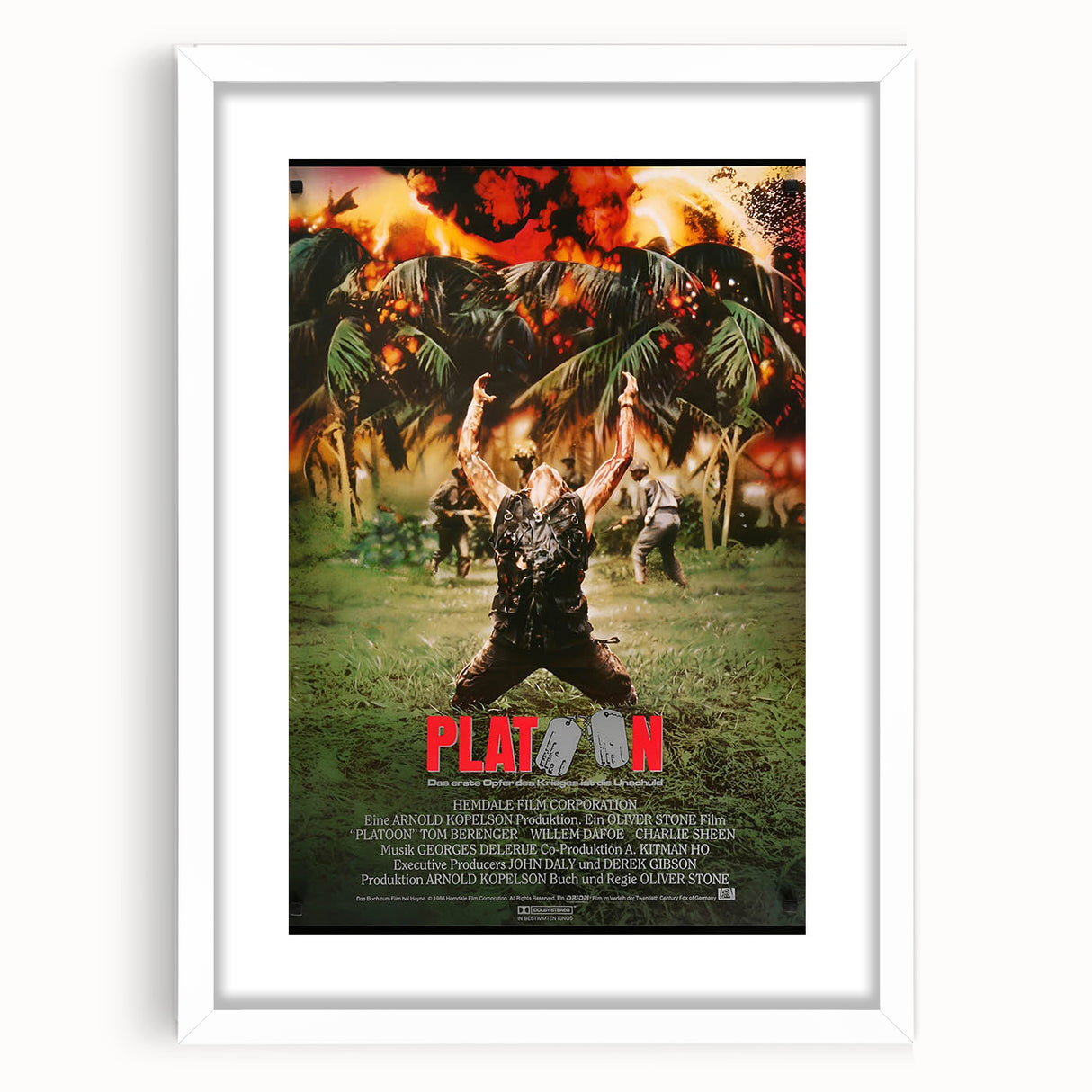 Retro Platoon Poster Art - Vintage 80s War Movie Prints