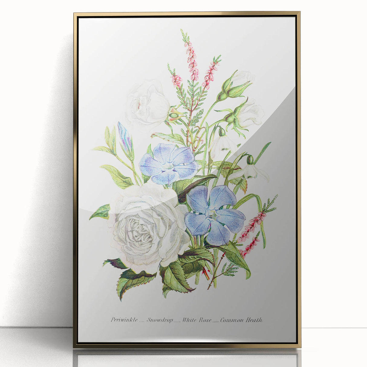 Romanticism Art: Floral Bouquet Illustration Canvas Print