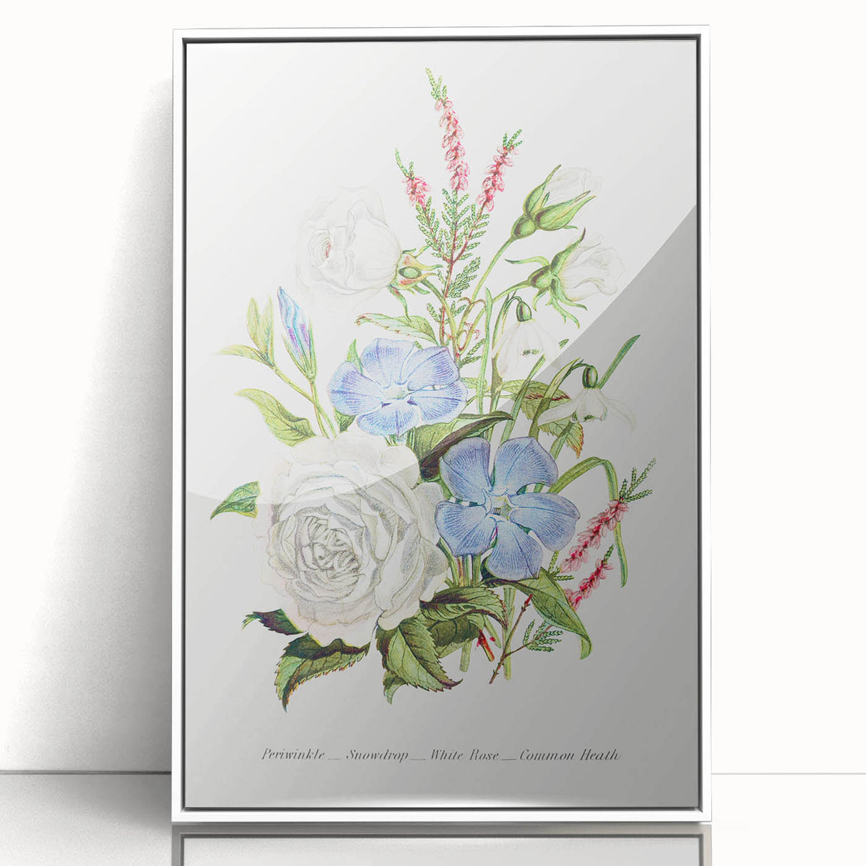 Romanticism Art: Floral Bouquet Illustration Canvas Print