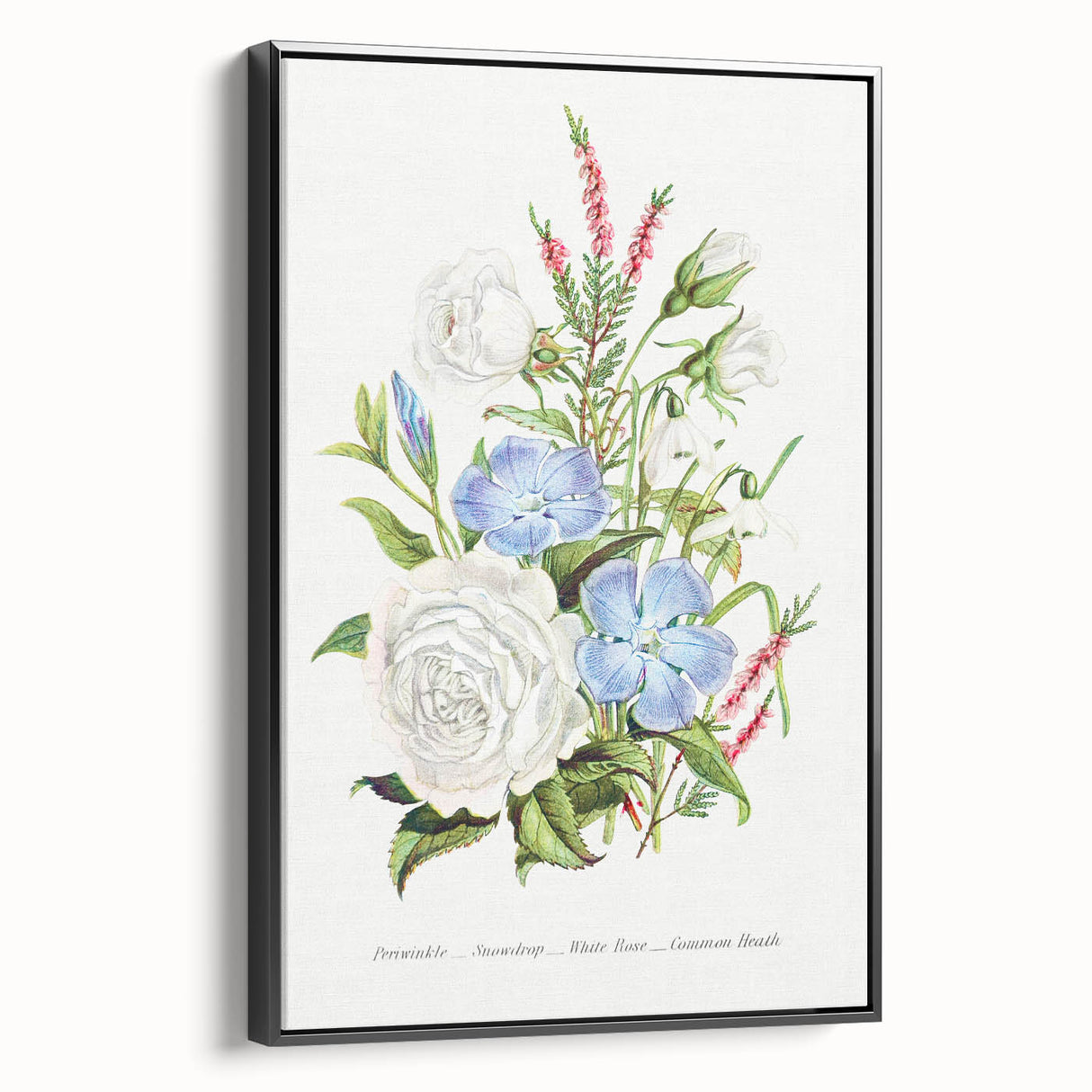 Romanticism Art: Floral Bouquet Illustration Canvas Print