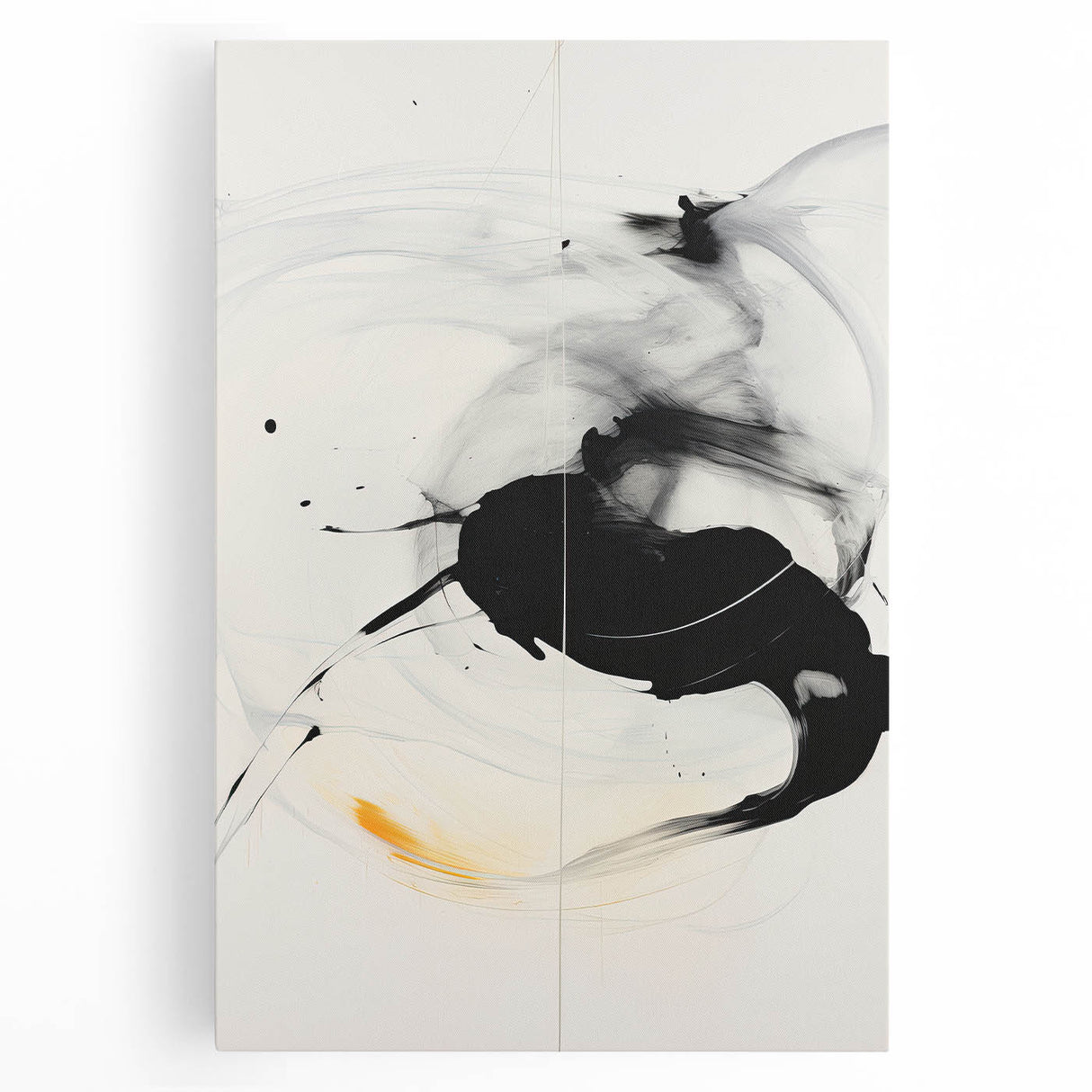Contemporary Dining Art Pieces – Fluid Black & Gold Canvas