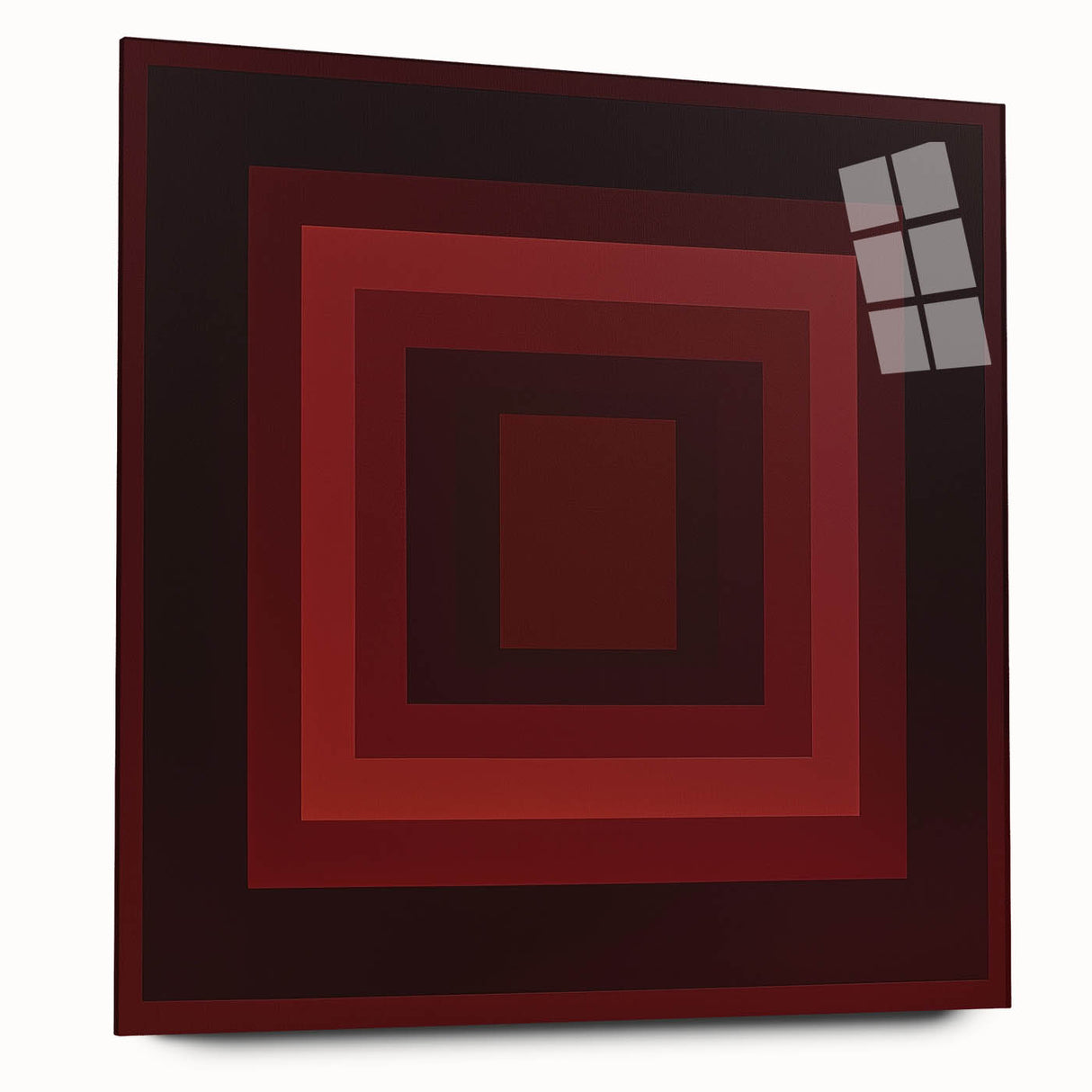 Abstract geometric acrylic glass artwork showcasing vibrant colors and intricate patterns, viewed from the side, ideal for modern home decor or artistic displays.