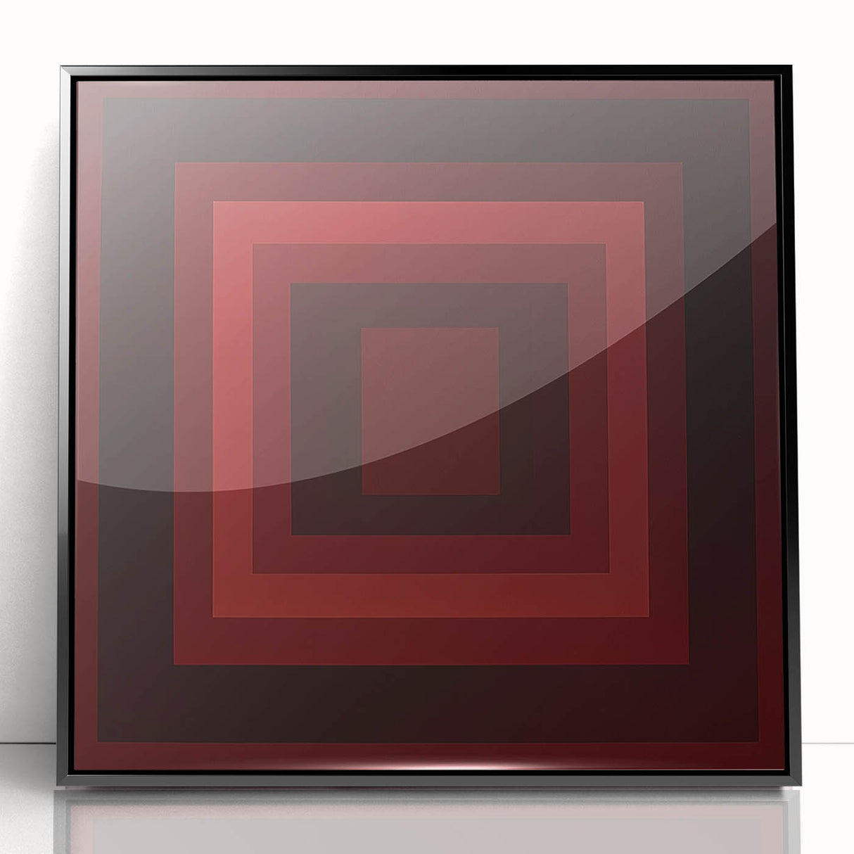 Framed acrylic wall art featuring an abstract geometric design in black, showcasing sharp angles and modern aesthetics, perfect for contemporary decor.