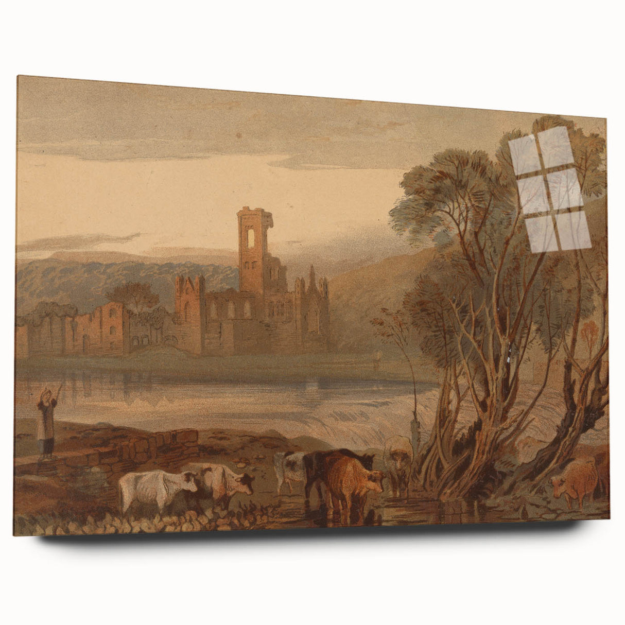 Romantic Art Prints: Kirkstall Abbey on the River Aire - Historical Wall Art