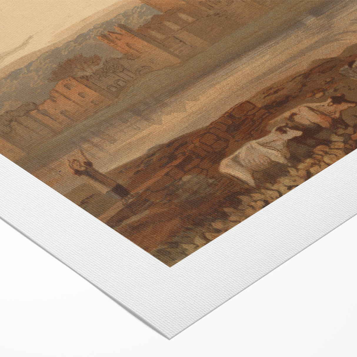 Romantic Art Prints: Kirkstall Abbey on the River Aire - Historical Wall Art