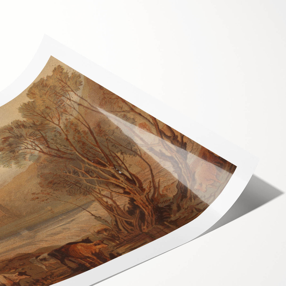 Romantic Art Prints: Kirkstall Abbey on the River Aire - Historical Wall Art