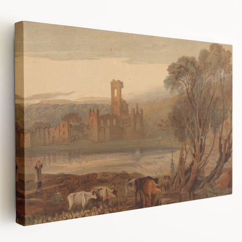 Romantic Art Prints: Kirkstall Abbey on the River Aire - Historical Wall Art