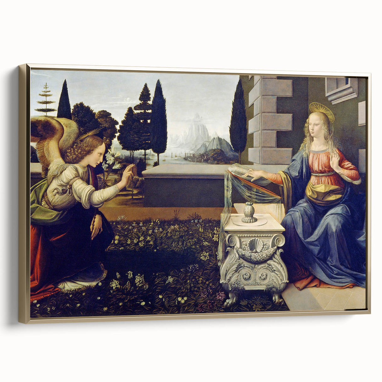 The Annunciation by Leonardo da Vinci - Renaissance Art Masterpiece