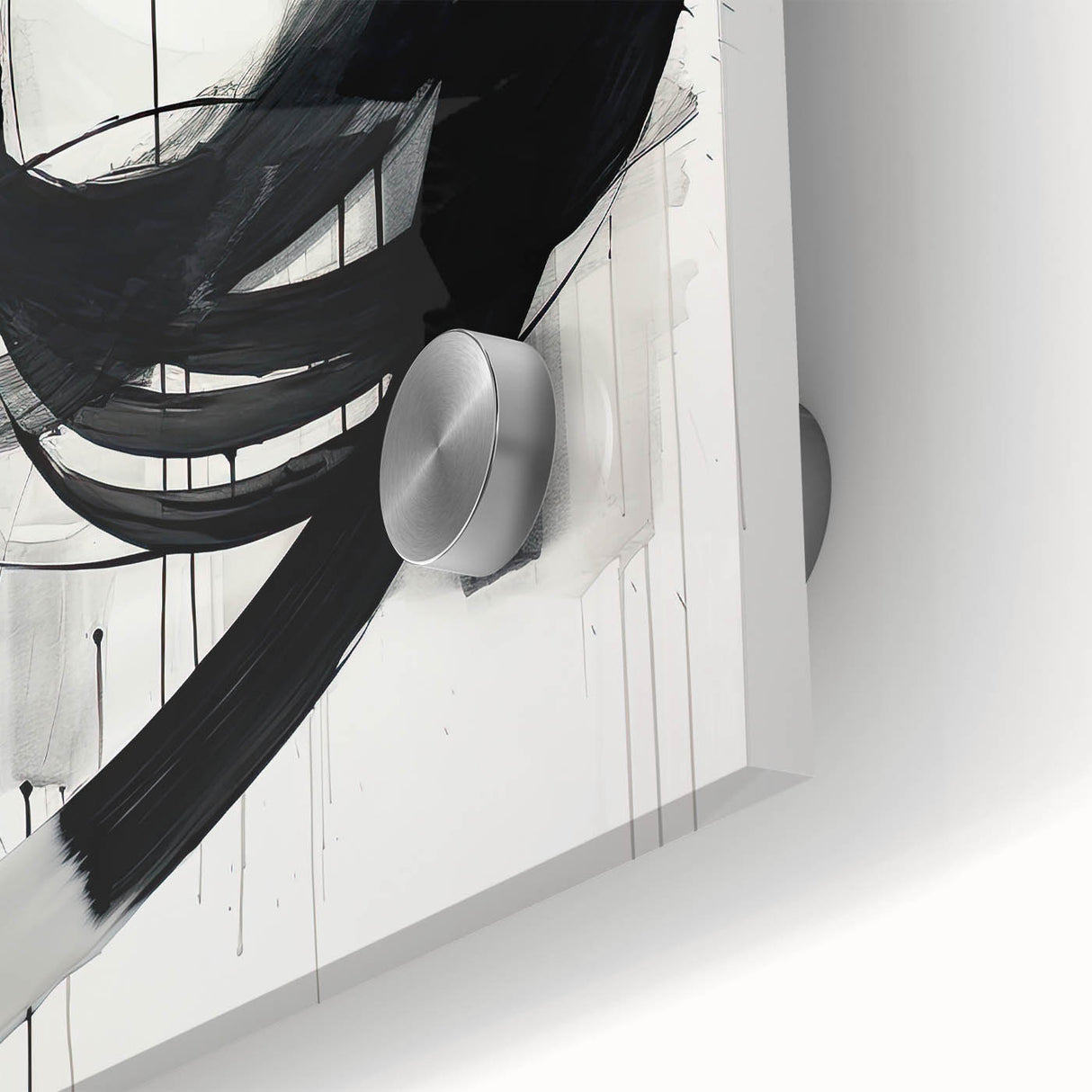 Custom Dining Room Wall Decor – Abstract Monochrome Swirl Art