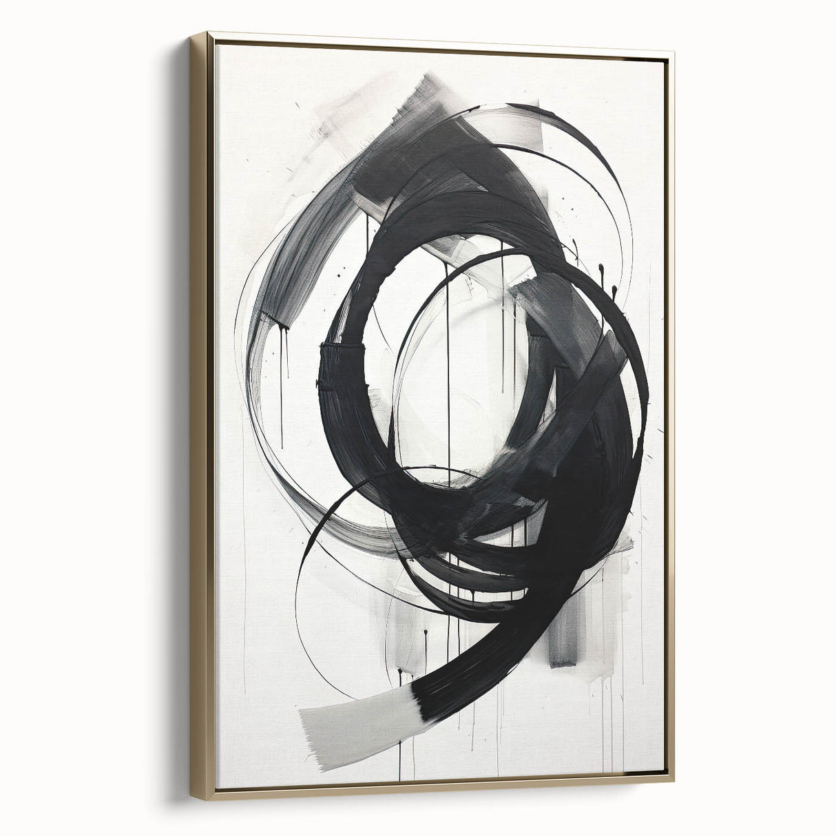 Custom Dining Room Wall Decor – Abstract Monochrome Swirl Art