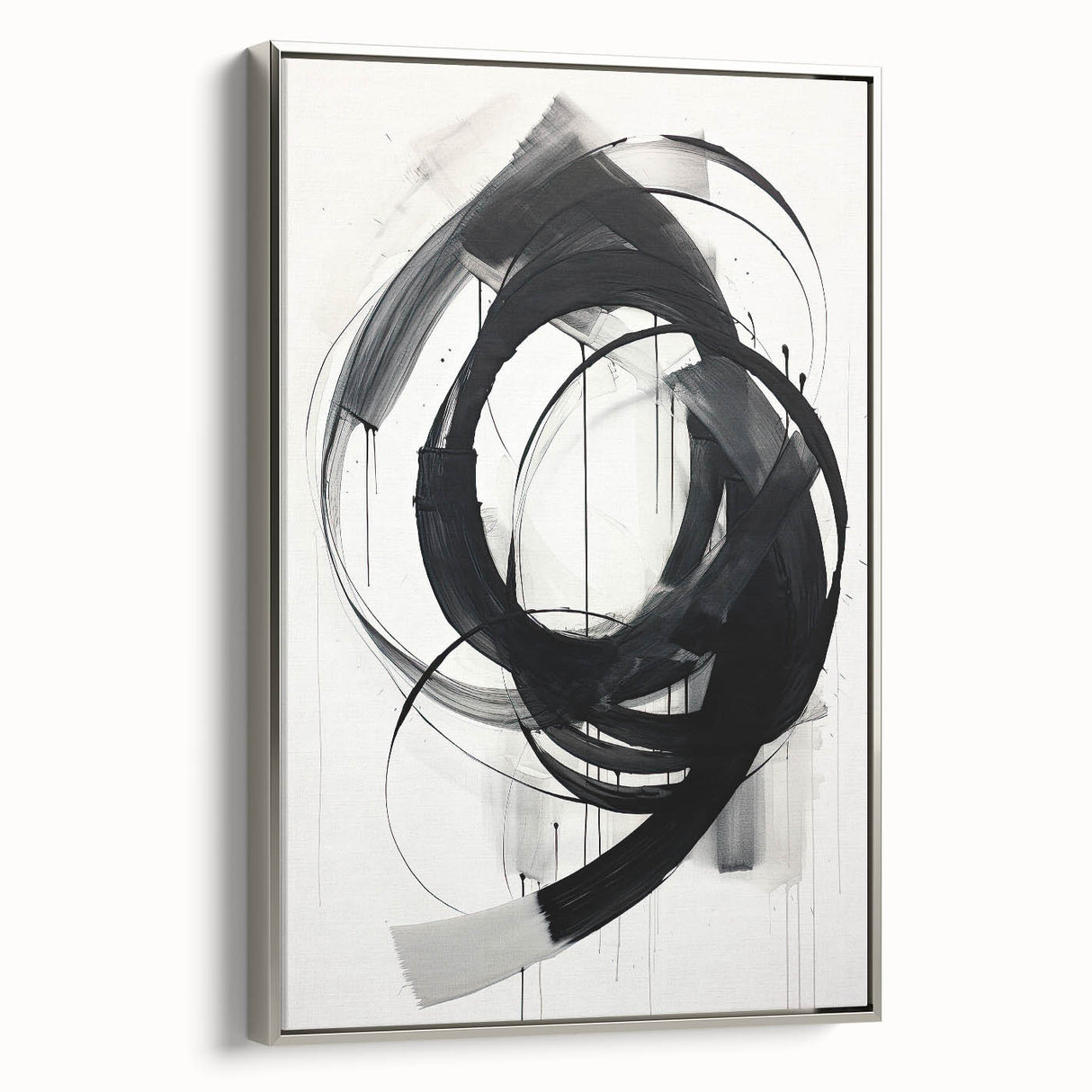 Custom Dining Room Wall Decor – Abstract Monochrome Swirl Art