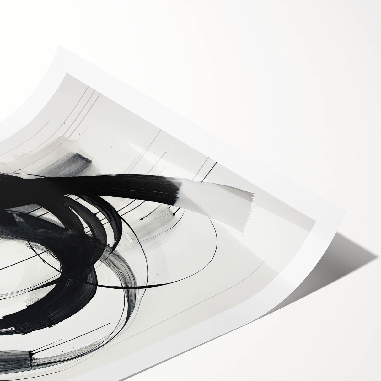 Custom Dining Room Wall Decor – Abstract Monochrome Swirl Art